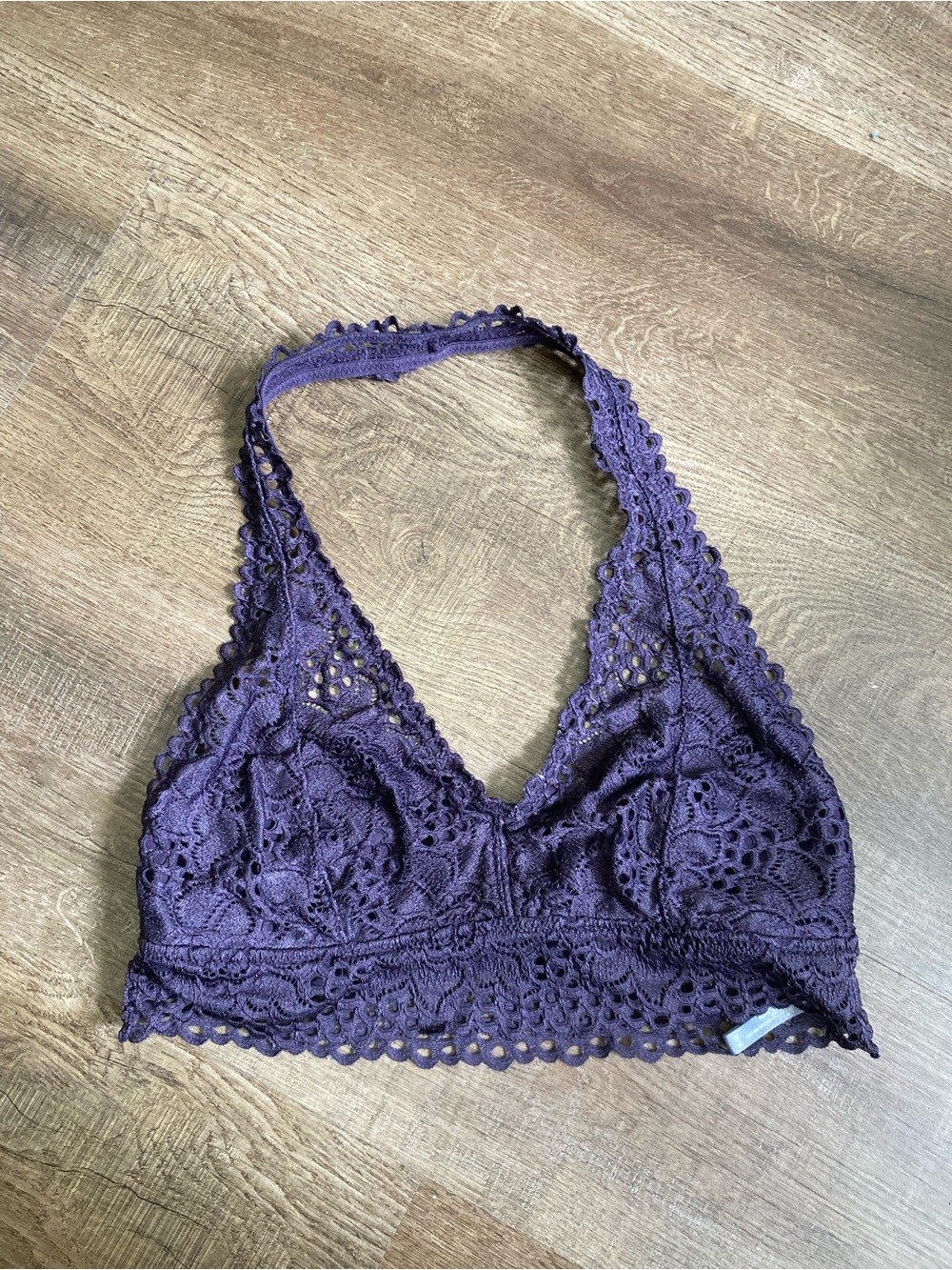 Aerie Halter Bralette Wireless Purple Size Medium